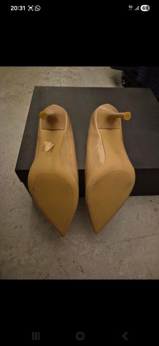 Decolleté tacco beige n.38