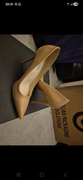 Decolleté tacco beige n.38