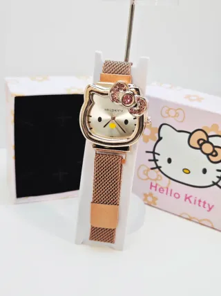 Reloj Hello Kitty Dorado Rosado Nuevo