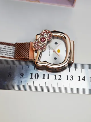 Reloj Hello Kitty Dorado Rosado Nuevo
