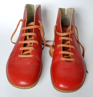 Botas unisex rojas con cordones