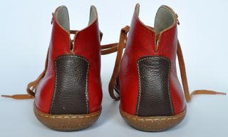 Botas unisex rojas con cordones