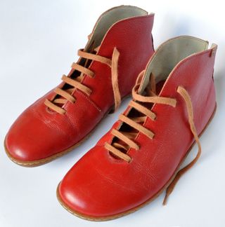 Botas unisex rojas con cordones