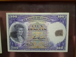 Cuadro Billetes Españoles Antiguos