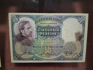 Cuadro Billetes Españoles Antiguos