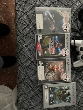 Consola PlayStation 2 Silver + 4 Juegos + adaptado