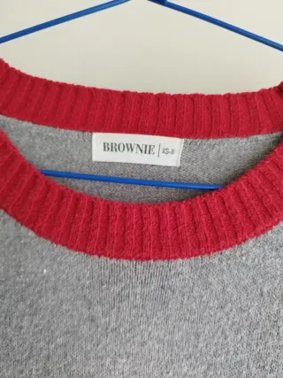 Jersey Brownie Gris y Rojo Talla XS-S