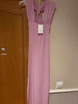 Vestido largo lila talla única