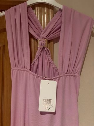 Vestido largo lila talla única