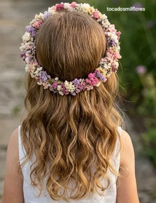 Corona de flores para comunión