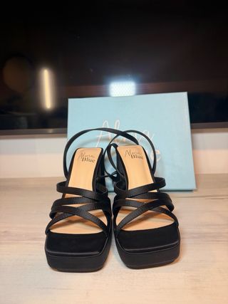 Sandalias Alma en Pena Tacón Plataforma Negro