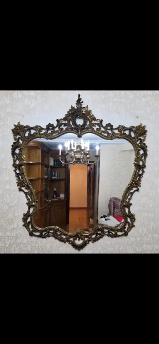 Espejo Antiguo Bronce Grande DISPONIBLE EN GIJÓN