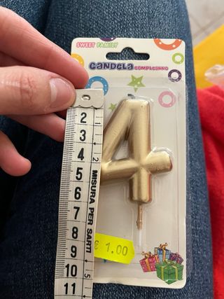 Candelina Numero 4 Oro
