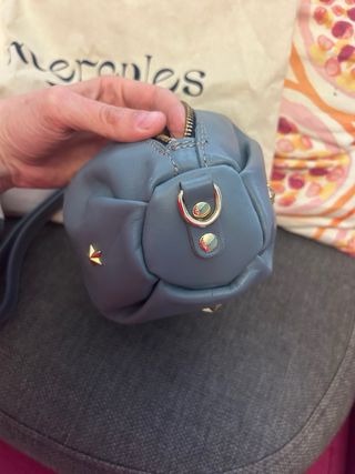 Bolso Mercules Piel Estrellas Azul Dorado