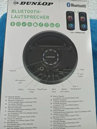 Altavoz Bluetooth Dunlop luces 50€