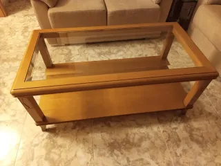 Mesa de centro madera y cristal