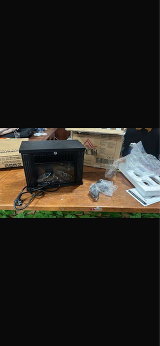 Chimenea eléctrica decorativa negra