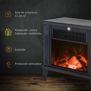 Chimenea eléctrica decorativa negra
