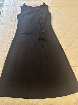 Vestido negro lino