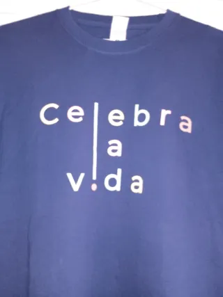 Camiseta Celebra la Vida Azul Marino