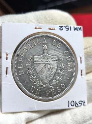 Moneda 1 Peso Cuba 1934 Plata
