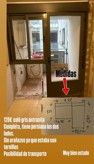 Puerta ventana aluminio gris antracita