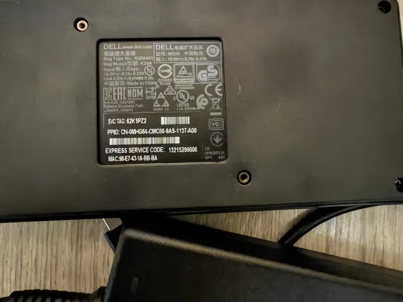 Dell WD19 Docking Station 180W