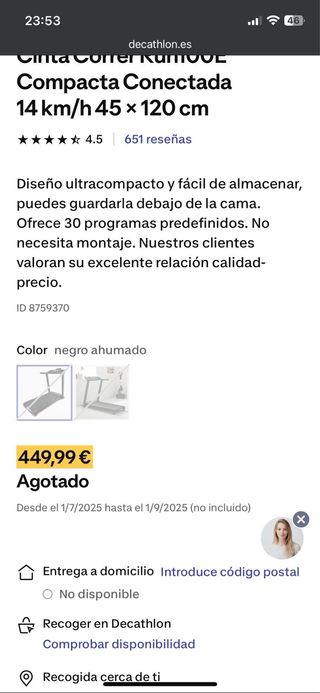 Tapis roulant Domyos