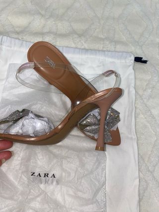 Sandalias Zara Tacon Lazos Pedreria