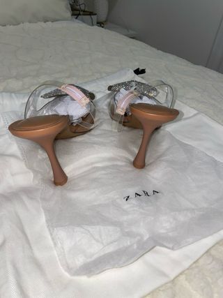 Sandalias Zara Tacon Lazos Pedreria