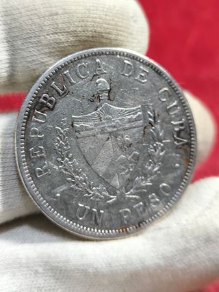 Moneda Plata 1 Peso Cuba 1916