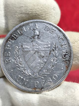 Moneda Plata 1 Peso Cuba 1916