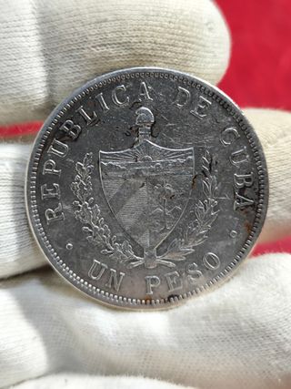 Moneda Plata 1 Peso Cuba 1916