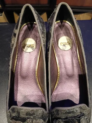 Zapatos RAS  leather sole mujer lentejuelas