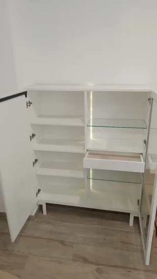 Muebles de salón madera y cristal