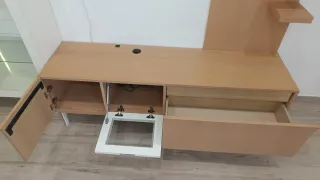 Muebles de salón madera y cristal