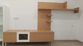 Muebles de salón madera y cristal