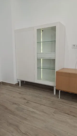 Muebles de salón madera y cristal