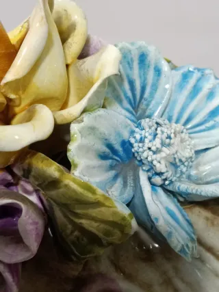 Ensaladera vintage porcelana tapa floral