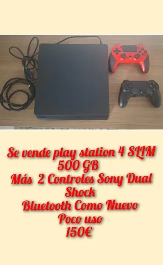PS4 Slim + 2 Controles Sony Bluetooth
