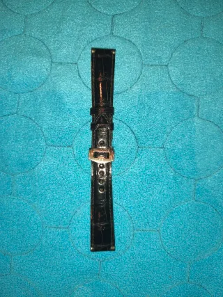 Correa Zenith Cocodrilo Negra + Hebilla Desplegabl