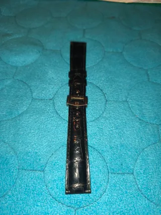 Correa Zenith Cocodrilo Negra + Hebilla Desplegabl