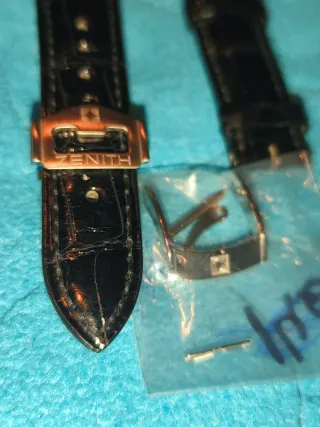 Correa Zenith Cocodrilo Negra + Hebilla Desplegabl