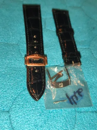 Correa Zenith Cocodrilo Negra + Hebilla Desplegabl