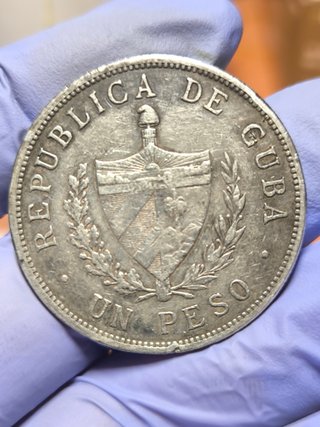 Moneda Plata 1 Peso Cuba 1915