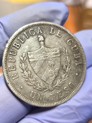 Moneda Plata 1 Peso Cuba 1915