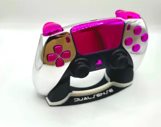 Mando PS5 Dualsense Plata y Rosa