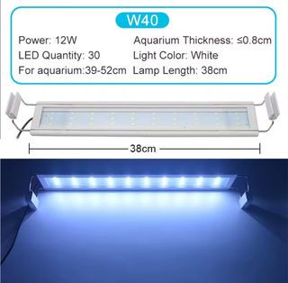 Luz Led Acuario 12w entre 38 y 52cm de largo