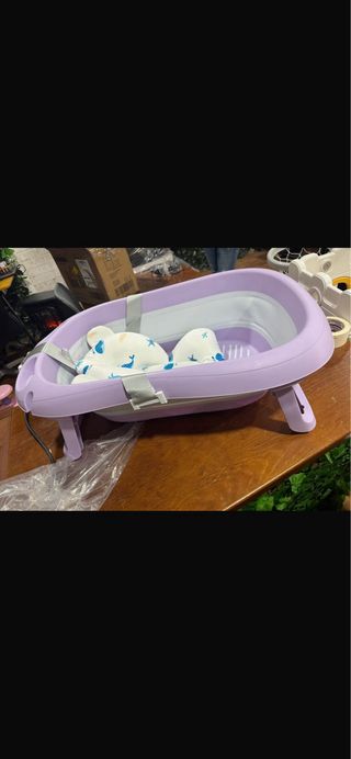 Bañera Bebé Plegable con Cojín Reductor Bebé