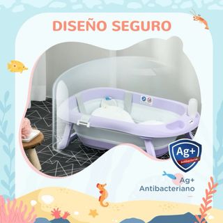 Bañera Bebé Plegable con Cojín Reductor Bebé